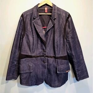 Apple Bottoms Denim 3 Button Blazer Jacket Sz 3X